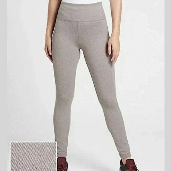 Athleta Delancey Herringbone Tight Leggings Bluff Grey Medium V2 - Picture 1 of 9